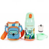 Milk&Moo Çelik Çocuk Matarası Çantalı Jungle Friends 550 ml - 2