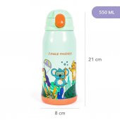 Milk&Moo Çelik Çocuk Matarası Çantalı Jungle Friends 550 ml - 6