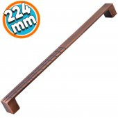 Mobilya Mutfak Dolabı Banyo Çekmece Dolap Kapak Kulpu Kulbu Antik Bakır 224 mm Metal Kulp thumbnail 1