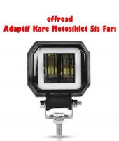 offroad Adaptif Kare Motosiklet Sis Farı Turuncu Beyaz Led Lamba - 1