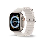 Cosmostech Akıllı Saat Watch için Uyumlu 42MM 44MM 45MM 49MM 1/2/3/4/5/6/se/7/8/ultra Akıllı Saat Silikon Kordon ve Kayışı Beyaz - 1
