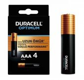 Duracell Optimum 1.5 Volt Alkalin AAA 4’Lü İnce Kalem Pil MX2400 - 4