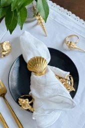 6lı Lüx Marin Gold Peçete Yüzüğü - 1