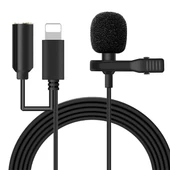 Powermaster JH-041-A Cep Telefonu İçin Ligthning Girişli Youtuber Yaka Mikrofonu - 7