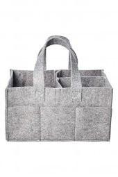 Katlanabilir Taşınabilir Keçe Organizer Çanta Gri Renk - 1