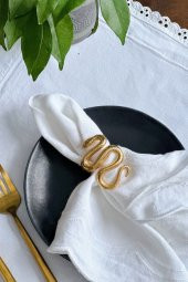 6lı Lüx Yılan Gold Peçete Yüzüğü - 1