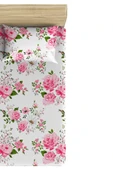Makiteks %100 Pamuklu Çiçekli Lamus 90x190+50x70 Tek Kişilik Lastikli Çarşaf Takımı thumbnail 1