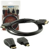 Powermaster HDMI Kablo 3İn1 Set 1.5 Metre (HDMI+Micro HDMI+Mini HDMI) - 7