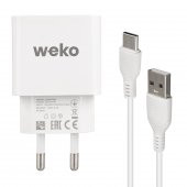 WEKO WK-21435 M7 2.1 AMPER ŞARJ BAŞLIK ADAPTÖRÜ + TYPE-C KABLO (NO:3) - 1
