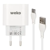 Weko WK-21442 PDU QC 3.0 Amper Telefon Şarj Başlık Adaptörü + Type-C Kablo - 5