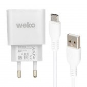 WEKO WK-21436 M7 2.1 AMPER ŞARJ BAŞLIK ADAPTÖRÜ + MICRO USB KABLO (NO:3) - 1