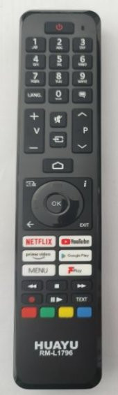 Huayu RM-L1796 Netflix-Youtube-Prime Video-Google Play- Menu-TV3 Play Tuşlu Vestel Universal Lcd Led Tv Kumanda - 1