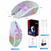 Valkyrie Sessiz Tuşlu Wireless 2.4G 8 Button RGB LED Gaming Mouse - Silent Button - One Click Desktop Beyaz - 4
