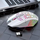 Valkyrie Sessiz Tuşlu Wireless 2.4G 8 Button RGB LED Gaming Mouse - Silent Button - One Click Desktop Beyaz - 5