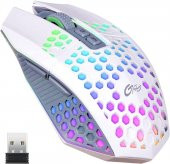 Valkyrie Sessiz Tuşlu Wireless 2.4G 8 Button RGB LED Gaming Mouse - Silent Button - One Click Desktop Beyaz - 8