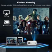 Groview - WiFi ve Bluetooth Özellikli Android TV 9.0 Mini Projektör - 4