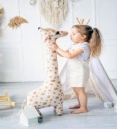 Peluş Zürafa, Uyku ve Oyun Arkadaşı-100 cm ( 100 Yerli) thumbnail 7