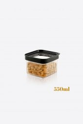 Siyah Lux Line Plus Erzak Saklama Kabı 550 ml - 1