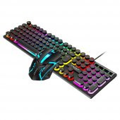 Valkyrie T-Wolf TF270 Rainbow RGB Mekanik Hisli Gaming Klavye Mouse Seti Punk Keycap İNGİLİZCE - 3