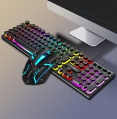 Valkyrie T-Wolf TF270 Rainbow RGB Mekanik Hisli Gaming Klavye Mouse Seti Punk Keycap İNGİLİZCE - 4