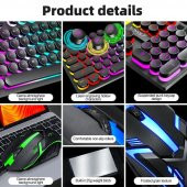 Valkyrie T-Wolf TF270 Rainbow RGB Mekanik Hisli Gaming Klavye Mouse Seti Punk Keycap İNGİLİZCE - 5