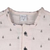 Erkek Çocuk Bej Siyah Yaprak Baskılı Müslin 2'li Takım - 2