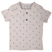 Erkek Çocuk Bej Siyah Yaprak Baskılı Müslin 2'li Takım - 3