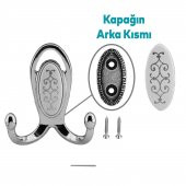 Metax Uzay Askı Vestiyer Duvar Askısı Metal Dolap Elbise Askılığı Krom Beyaz Krom Kapak - 3