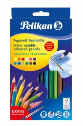 Pelikan Kuru Boya Aquarell 12 Renk Kuru Boya Kalemi thumbnail 1