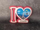 Magnet Kalp Dümen Gemi Kule Yelken Buzdolabı Süsü Ahşap Magnet - 1