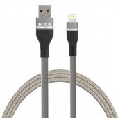 İmeng Apple İphone 12 Pro Max 3.1A UsbA to Lightning Örgülü Data ve Hızlı Şarj Kablosu Gri - 1