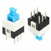 Tactile Push Button On - Off Anahtarlı Switch 7X7 Mm 6 Bacaklı Kilitli - 1