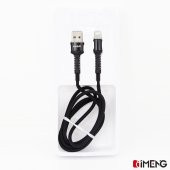 İmeng Huawei P Smart 2021 İle Uyumlu 3A UsbA to Type-C Pro Braided Örgülü Data ve Hızlı Şarj Kablosu Siyah thumbnail 5