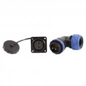 SD28 SU GEÇİRMEZ 2 PİN 28 MM YUVARLAK KONNEKTÖR (90 DERECE DİRSEK) - 3
