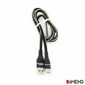 İmeng Tecno Pova Neo 2 3.1A UsbA to Type-C Örgülü Data ve Hızlı Şarj Kablosu Siyah thumbnail 4