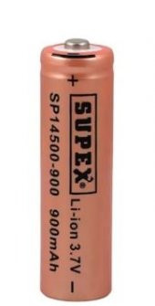 Supex Lityum Ion 3.7V 900Mah Şarj Edilebilir Başlıklı Pil SP14500-900S - 1