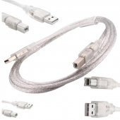 Powermaster Şeffaf USB Yazıcı Kablosu 1.5 Metre - 1
