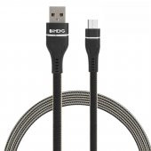 İmeng Tecno Pop 6 Pro 3.1A UsbA to Micro Örgülü Data ve Şarj Hızlı Kablosu Siyah - 1
