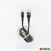 İmeng Tecno Spark 8P 3.1A UsbA to Micro Örgülü Data ve Şarj Hızlı Kablosu Siyah - 5