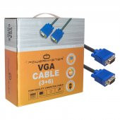 Powermaster PM-4421 15 Pin 3+6 Erkek/Erkek 10 Metre VGA Görüntü Kablosu - 1