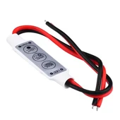 Powermaster 12-24 Volt Mini Üç Tuşlu Tek Renkli Led Kontrol Cihazı (Kırmızı - Siyah Kablo) - 5
