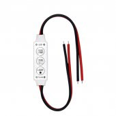 Powermaster 12-24 Volt Mini Üç Tuşlu Tek Renkli Led Kontrol Cihazı (Kırmızı - Siyah Kablo) - 1