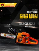 GERMANYSTYLE GRM-9063 3 HP Benzinli Ağaç Kesme Motoru Bıçkı 52 cc Benzin Motorlu Testere - 7