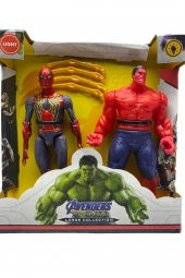 AVENGERS SPİDER MAN ÖRÜMCEK ADAM HULK KIRMIZI HULK IŞIKLI AVENGERS İKİLİ FİGÜR - 1
