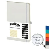 PULKO Notebook Not Defteri, (13x21cm), Termo Deri, Sert Kapak, 160 Sayfa, Krem Kağıt, Çizgili, 011, - 1