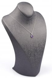 Ametist Doğal Taş 925 Ayar Gümüş Kolye thumbnail 2