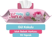 Baby Turco Islak Havlu Mendil 90 Yaprak Gülrose Plastik Kapaklı Tekli Pk - 2