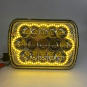 Offroad 7 inç  15 Led Turuncu Beyaz Çalışma Lambası Dikdörtgen - 5