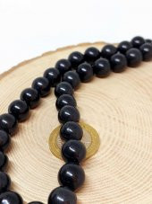 Shungite (Şungit) Taşı YARIM Dizi 12mm (18cm uzunluğundadır) - 1