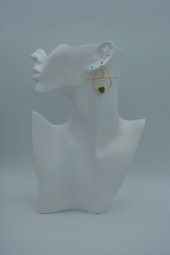 STONEAGE JEWELLERY Kuvars Taşlı Taşarım Küpe Altın Rengi thumbnail 1